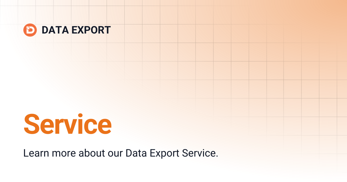 Service | DATA EXPORT